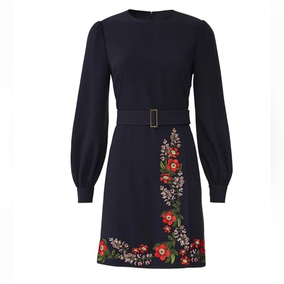 Ted Baker London Sililia Kirstenbosch Navy Floral Embroidered Mini Dress 1 - Picture 4 of 10